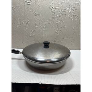 Revere Ware 12" Stainless Steel Skillet Fry Pan W/Tri-Ply Disc 2062 30cm Lid